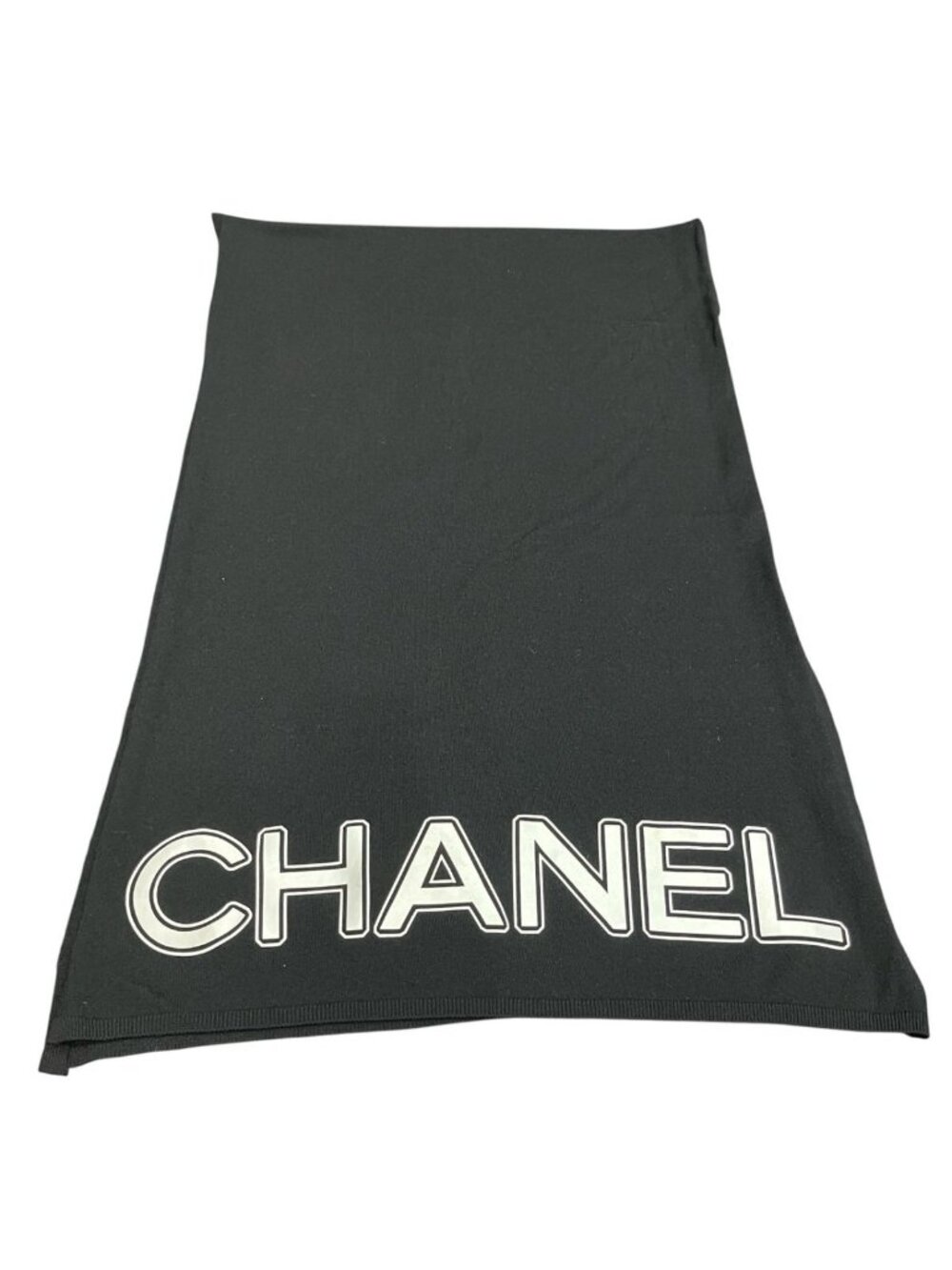 Chanel Scarf Wool Black